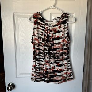 Calvin Klein orange/black/white print shell tank - XL
